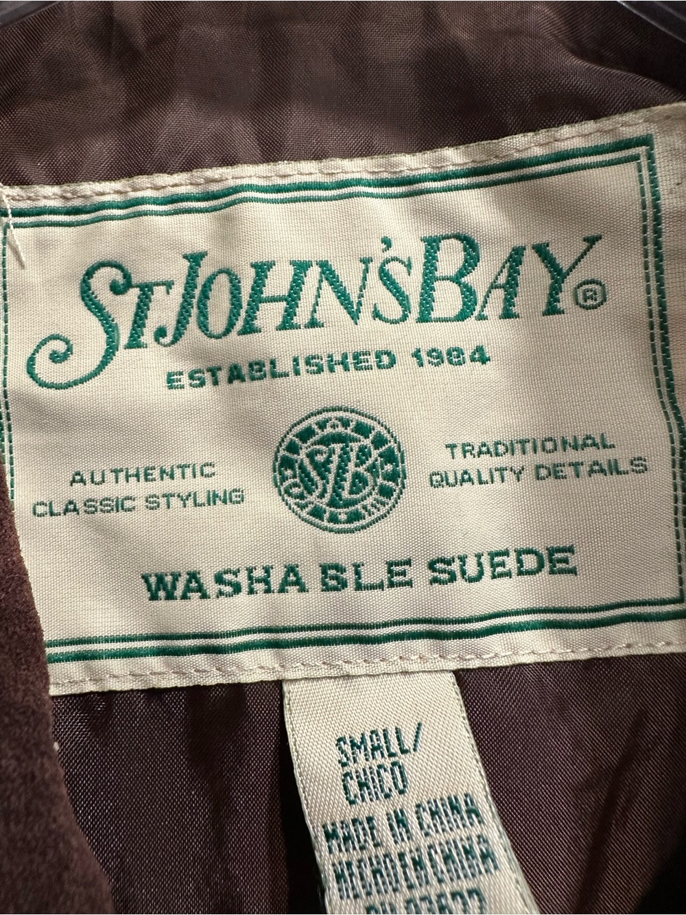 VTG St.John’s Bay small washable Suede Button-Front Jacket - Picture 2 of 8